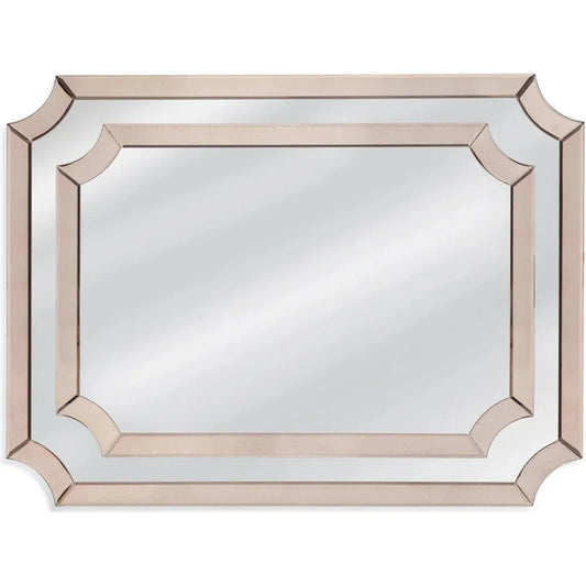 Jules Wood Brown Horizontal Wall Mirror - LOOMLAN - Bassett Mirror - Wall Mirrors