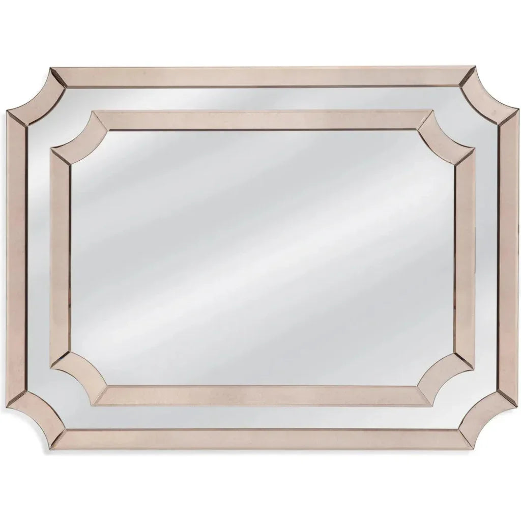 Jules Wood Brown Horizontal Wall Mirror - LOOMLAN - Bassett Mirror - Wall Mirrors