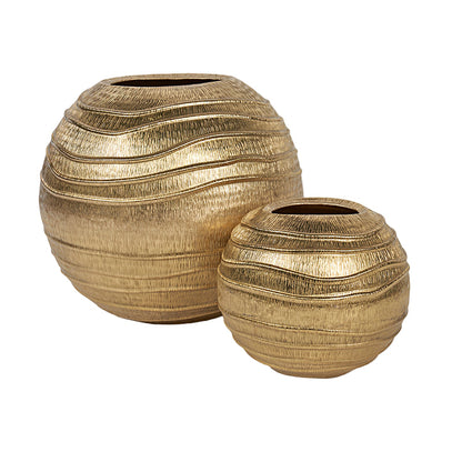 Julian Etched Brass Vase 2PC