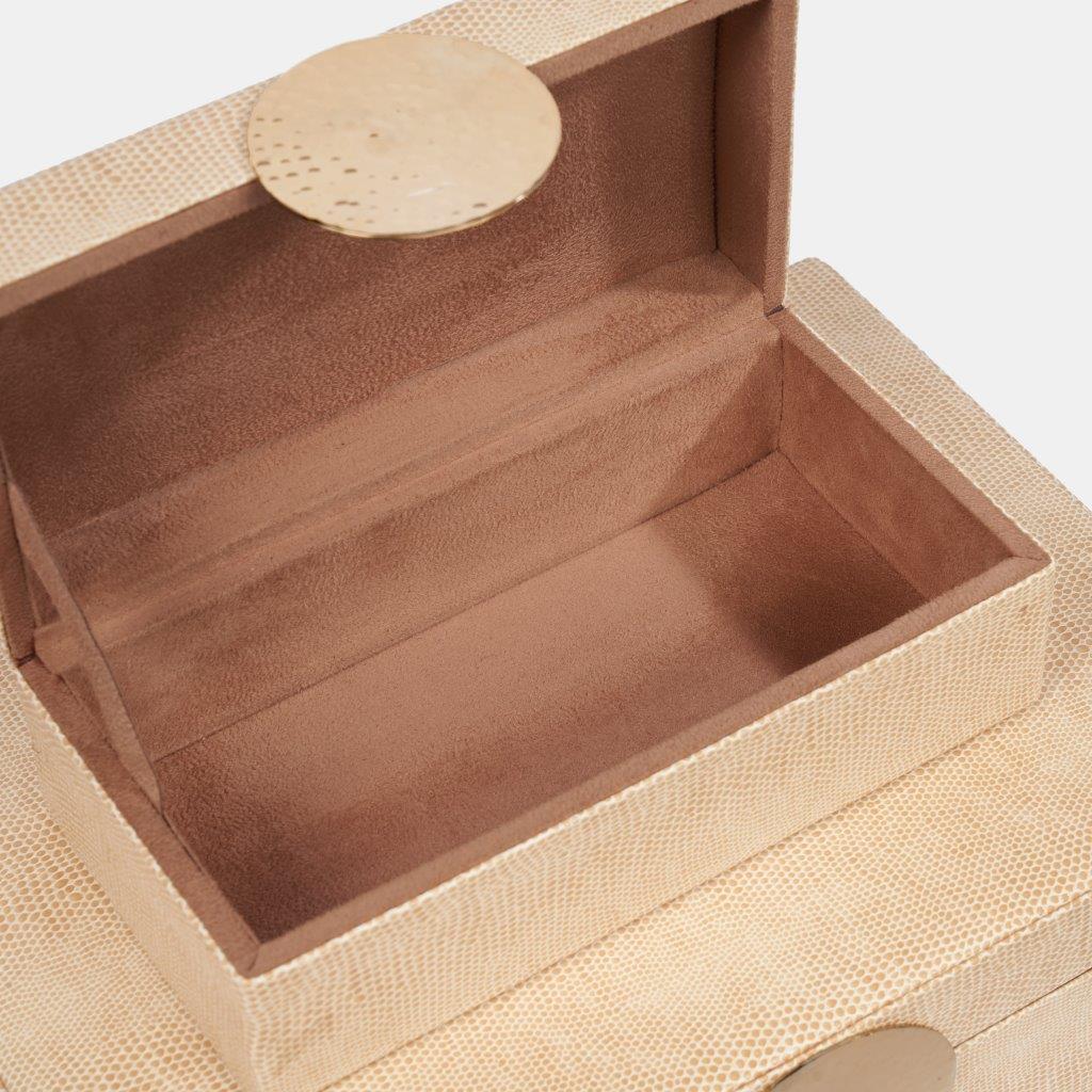 Juliana Cream Faux Leather Box 2PC