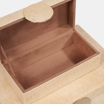 Juliana Cream Faux Leather Box 2PC