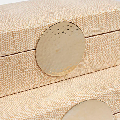 Juliana Cream Faux Leather Box 2PC