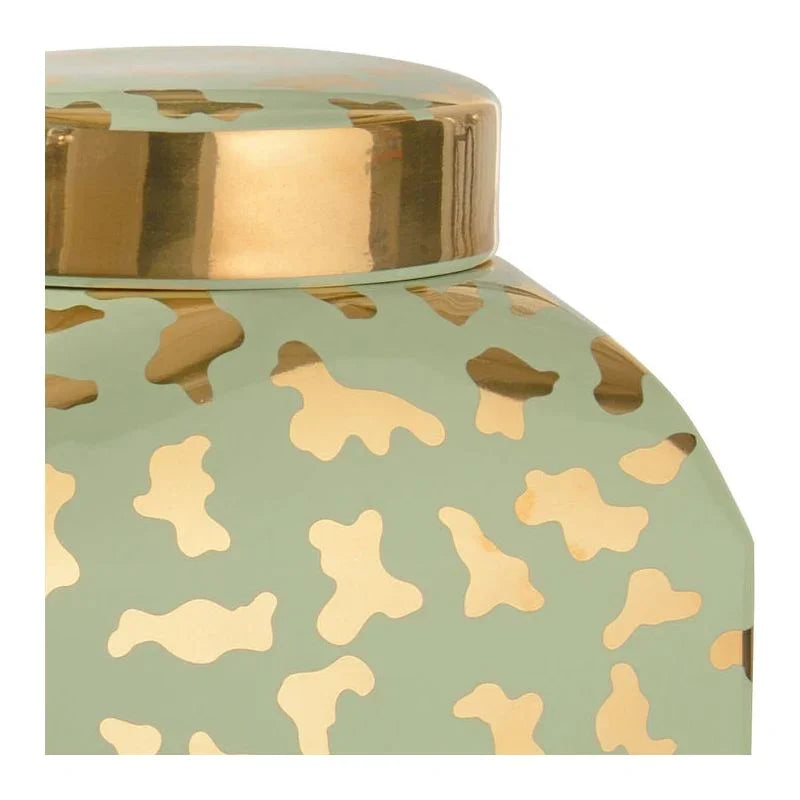 Jungle Ginger Gold Cheetah Printed Jar - LOOMLAN - Chelsea House - Vases & Jars