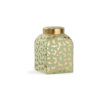 Jungle Ginger Gold Cheetah Printed Jar - LOOMLAN - Chelsea House - Vases & Jars
