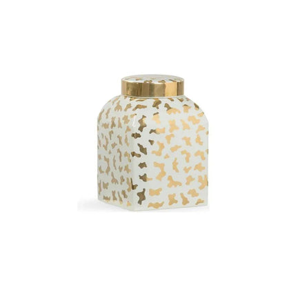 Jungle Ginger Gold Cheetah Printed Jar - LOOMLAN - Chelsea House - Vases & Jars