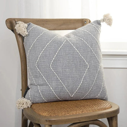 Juno Diamond Grey Throw Pillow Down Insert - LOOMLAN - LOOMLAN - Throw Pillows