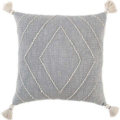 Juno Diamond Grey Throw Pillow Down Insert - LOOMLAN - LOOMLAN - Throw Pillows