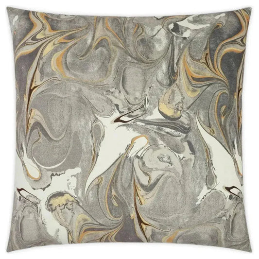 Juno Grey stone Abstract Orange Grey Large Throw Pillow - LOOMLAN - D.V. Kap - Throw Pillows