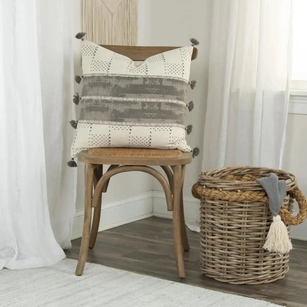 Kaia Gray Sofa Pillow With Insert - LOOMLAN - LOOMLAN - Throw Pillows