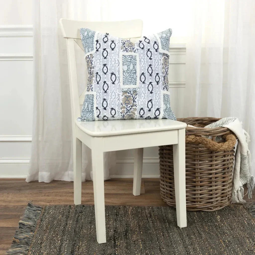 Kara Botanical Throw Pillow With Down Insert - LOOMLAN - LOOMLAN - Throw Pillows