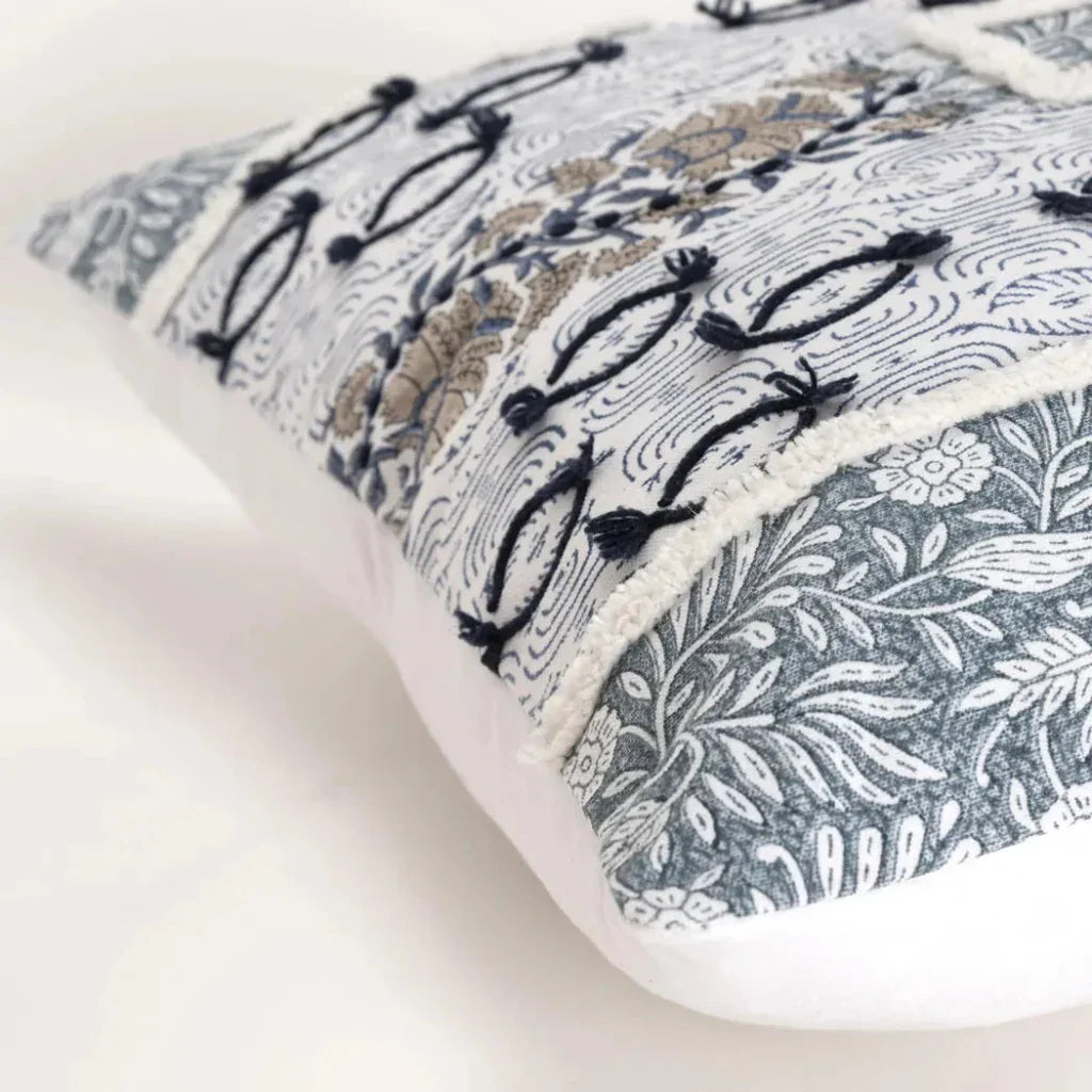 Kara Botanical Throw Pillow With Down Insert - LOOMLAN - LOOMLAN - Throw Pillows