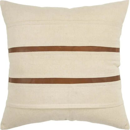 Kate Leather Stripe Throw Pillow Down Insert - LOOMLAN - LOOMLAN - Throw Pillows