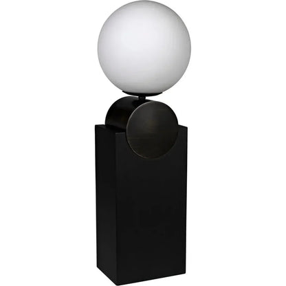 Kate Table Lamp, Black Metal Antique Brass Accent - LOOMLAN - Noir - Table Lamps