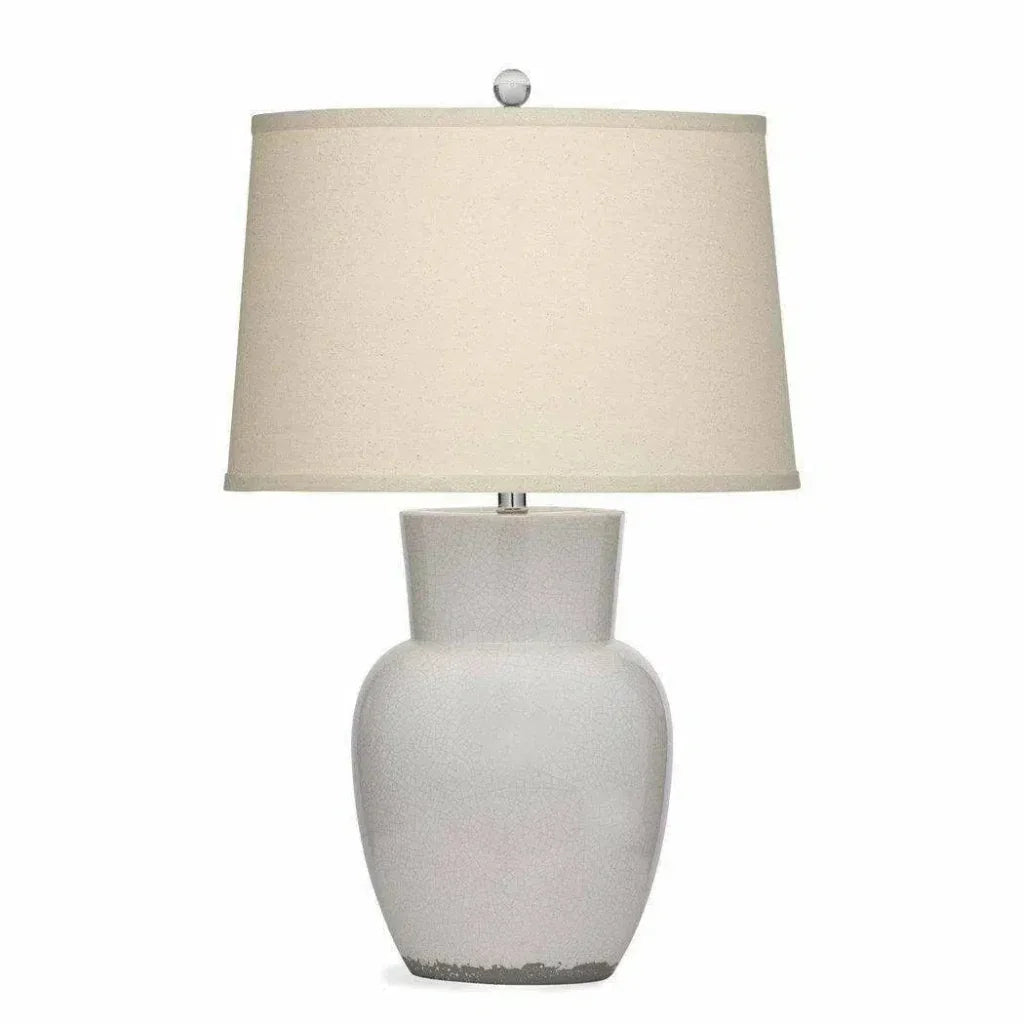 Keaton 27" Tall Ceramic White Table Lamp - LOOMLAN - Bassett Mirror - Table Lamps