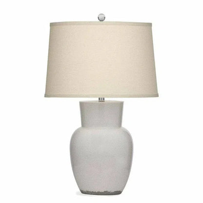 Keaton 27" Tall Ceramic White Table Lamp - LOOMLAN - Bassett Mirror - Table Lamps
