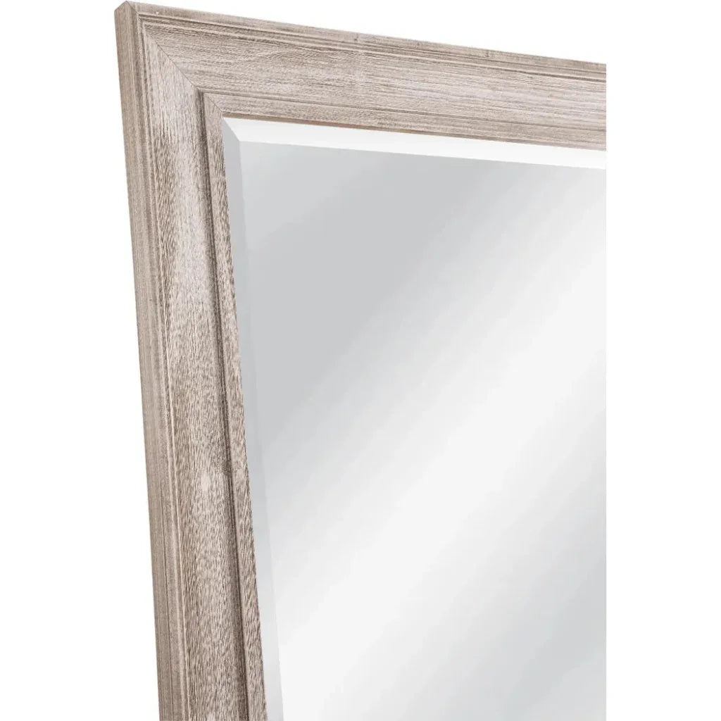 Kibbe Wood Brown Vertical Floor Mirror-Floor Mirrors-Bassett Mirror-LOOMLAN