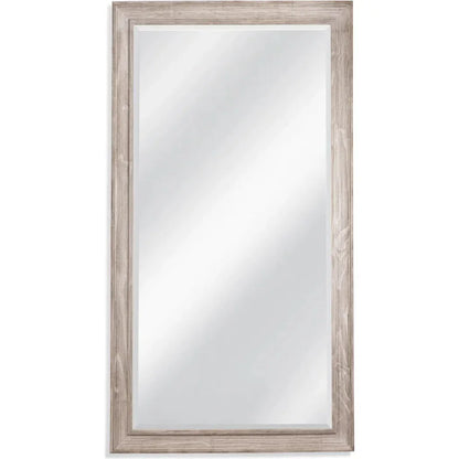 Kibbe Wood Brown Vertical Floor Mirror-Floor Mirrors-Bassett Mirror-LOOMLAN