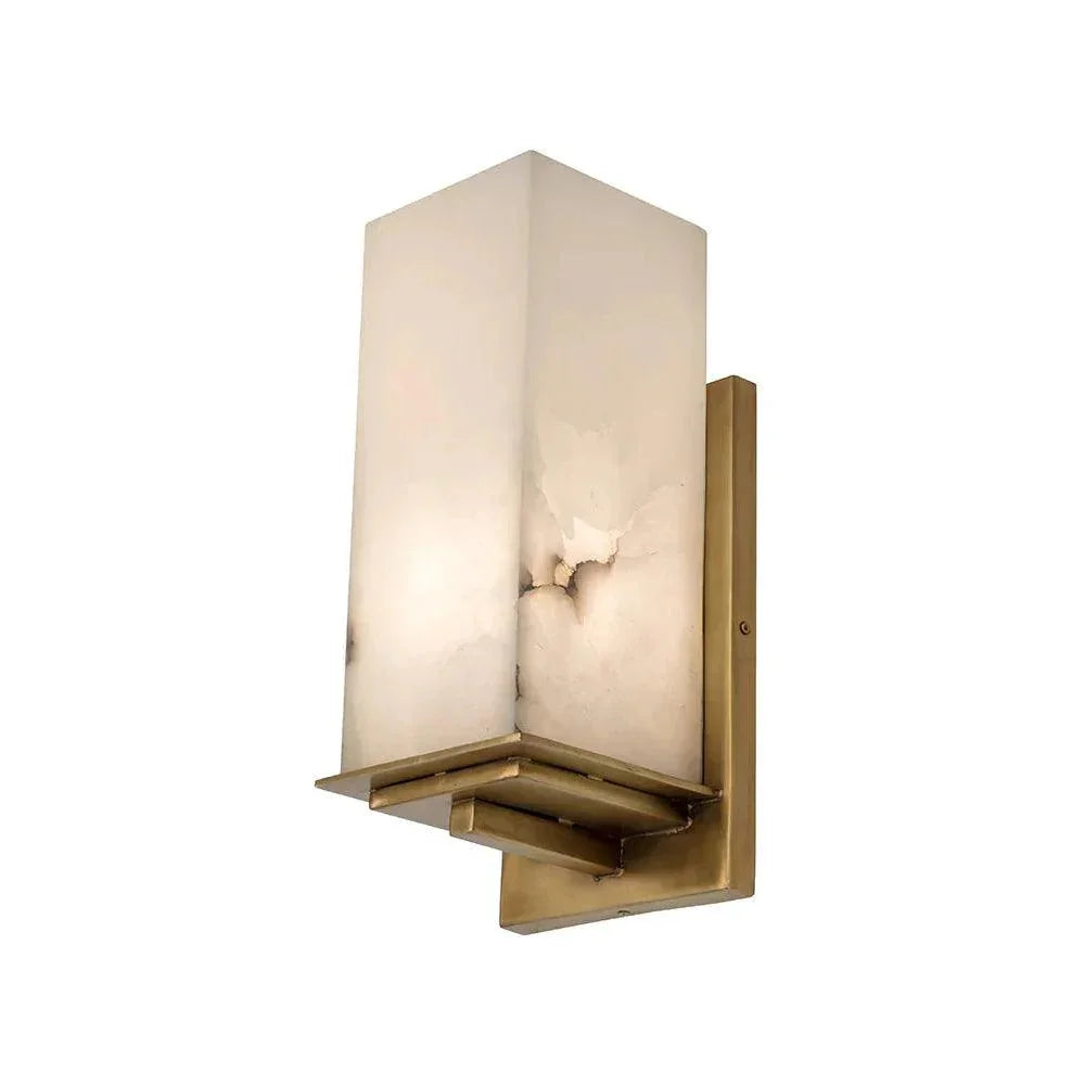SUNPAN Kinu Sconce Alabaster & Antique Brass