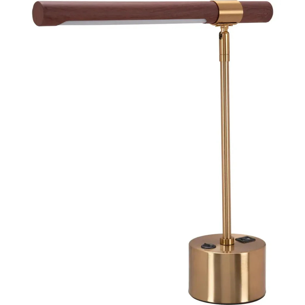 Kippy Table Lamp Brown & Brass - LOOMLAN - Zuo Modern - Table Lamps