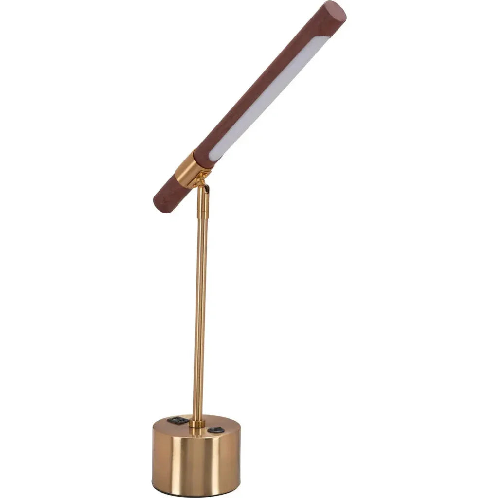 Kippy Table Lamp Brown & Brass - LOOMLAN - Zuo Modern - Table Lamps