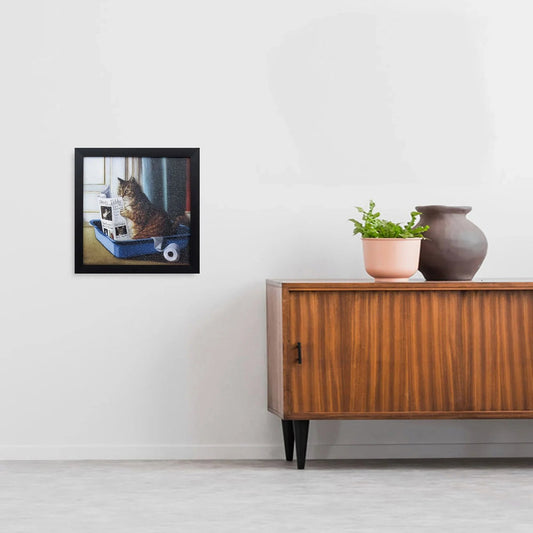 Kitty Throne Neutral Canvas Art