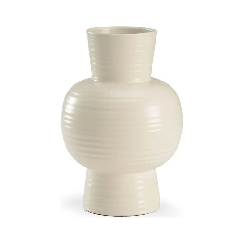Kiva Cream Glazed Finish Urn - LOOMLAN - Wildwood - Vases & Jars