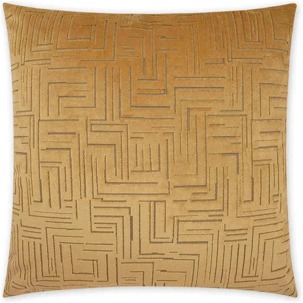 Klint Gold Geometric Yellow Large Throw Pillow Insert - LOOMLAN - D.V. Kap - Throw Pillows