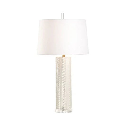 Knit Pick White Glazed Ceramic Table Lamp - LOOMLAN - Wildwood - Table Lamps