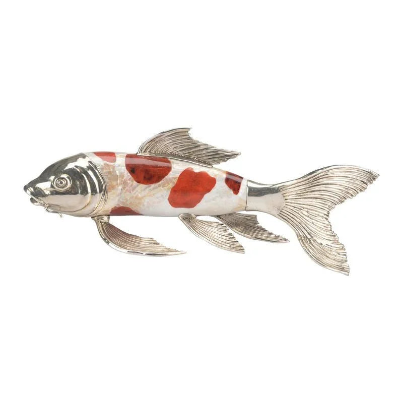 Koi Silver Plated Fish Sculpture - LOOMLAN - Chelsea House - Statues & Sculptures