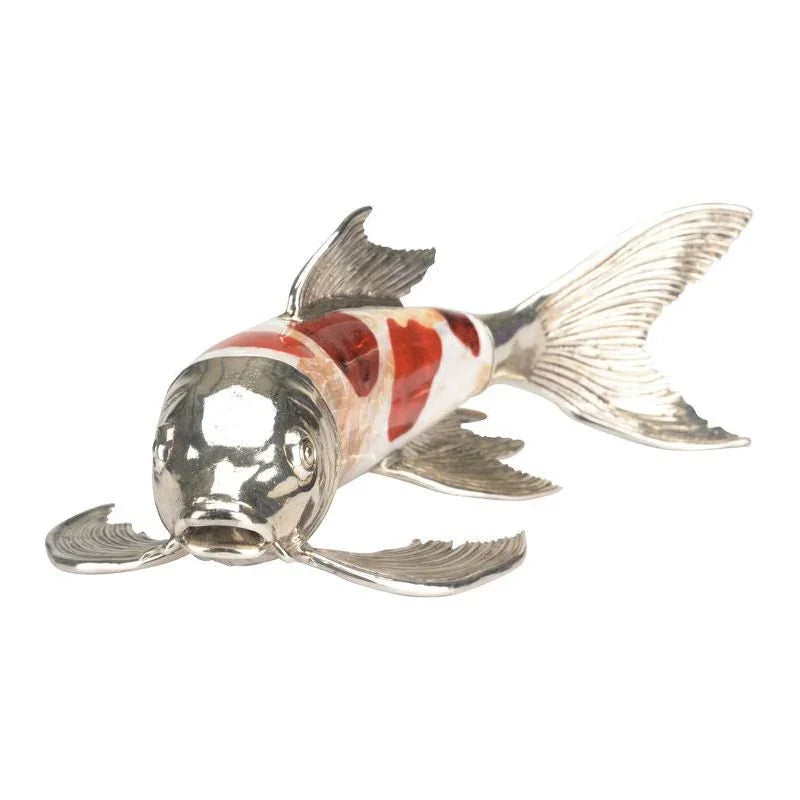 Koi Silver Plated Fish Sculpture - LOOMLAN - Chelsea House - Statues & Sculptures