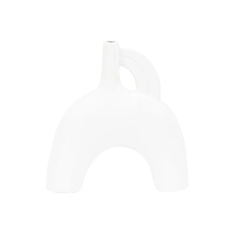 Kona White Glazed Ceramic Vase - LOOMLAN - Wildwood - Vases & Jars