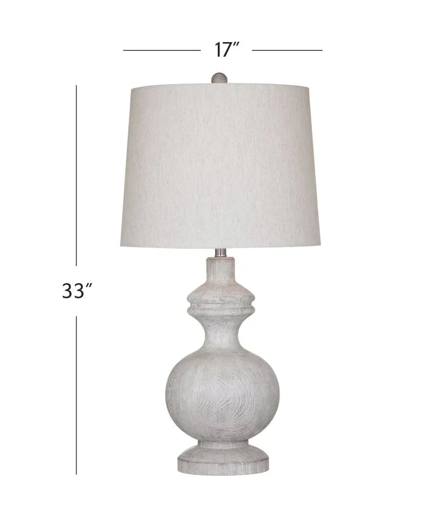 Krishina White Resin Table Lamp - LOOMLAN - Bassett Mirror - Table Lamps