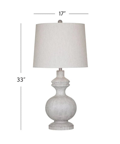 Krishina White Resin Table Lamp - LOOMLAN - Bassett Mirror - Table Lamps