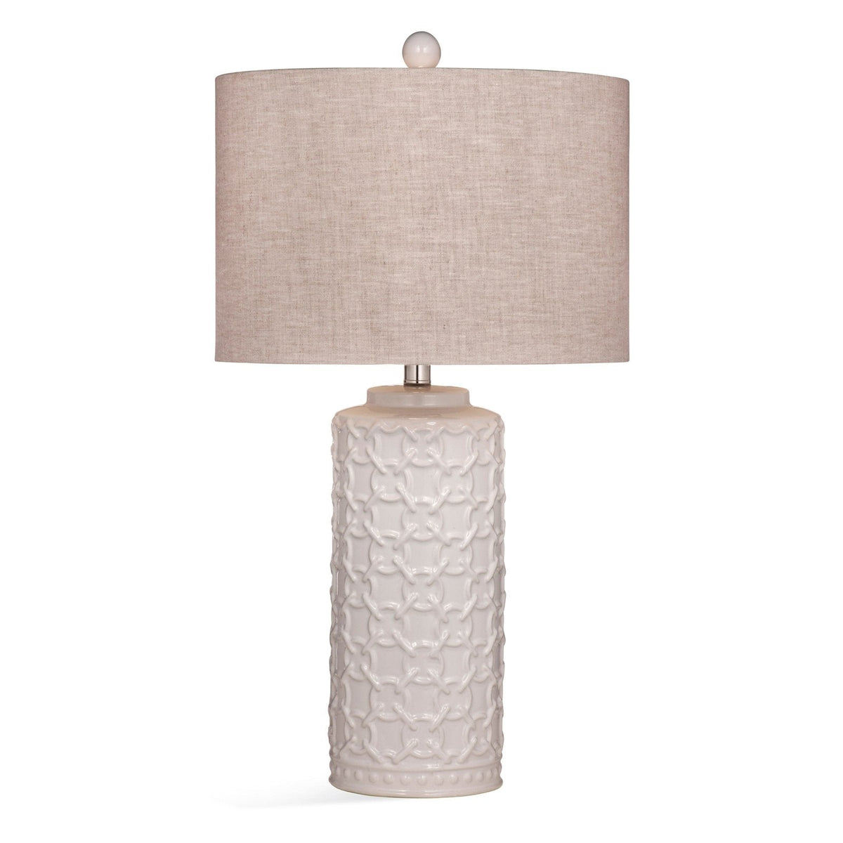 Bassett Mirror Marina Pine Wood White Table Lamp