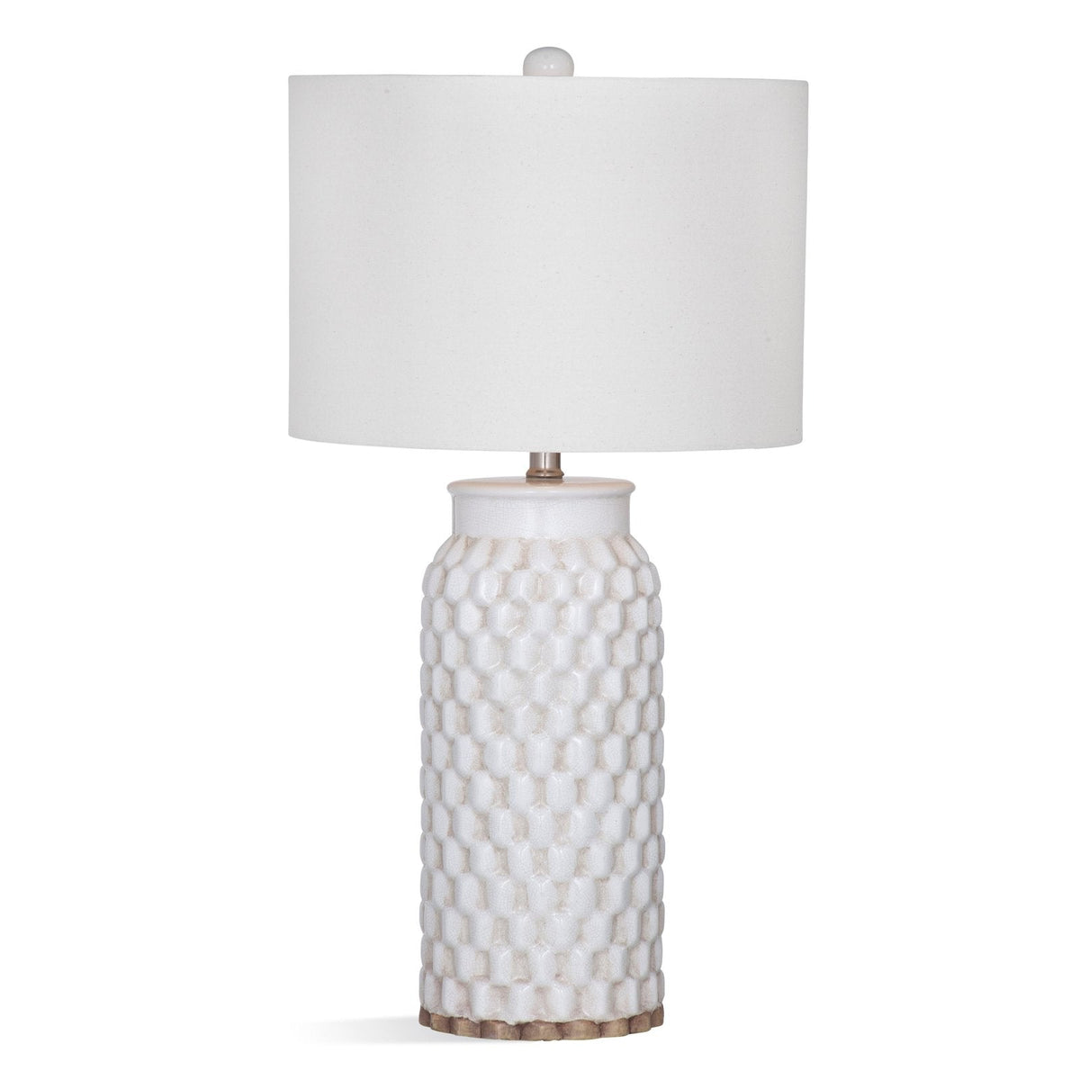 Bassett Mirror Selser Ceramic White Table Lamp