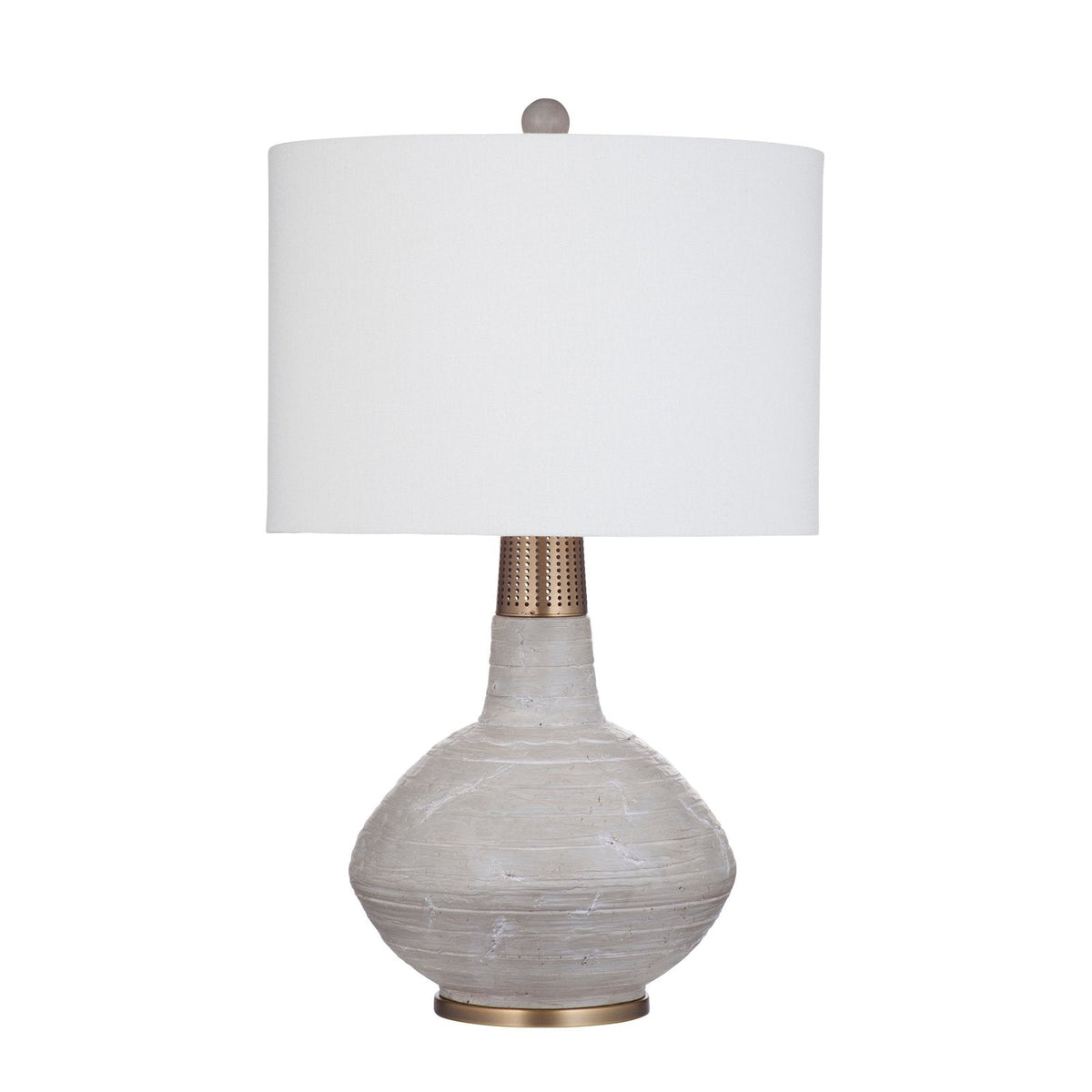 Bassett Mirror Alyssa Concrete and Metal Grey Table Lamp