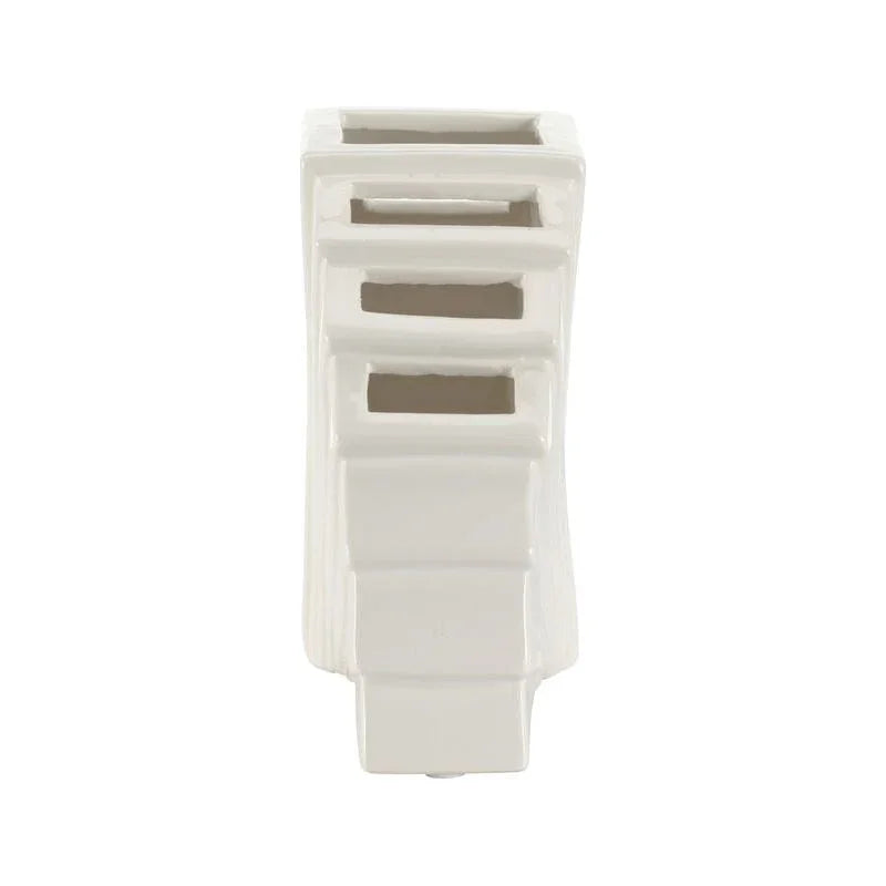 La Feria Glossy White Ceramic Vase - LOOMLAN - Chelsea House - Vases & Jars