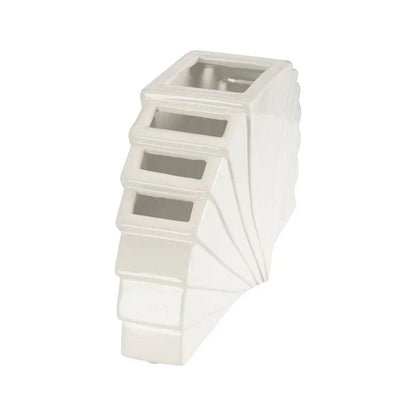 La Feria Glossy White Ceramic Vase - LOOMLAN - Chelsea House - Vases & Jars