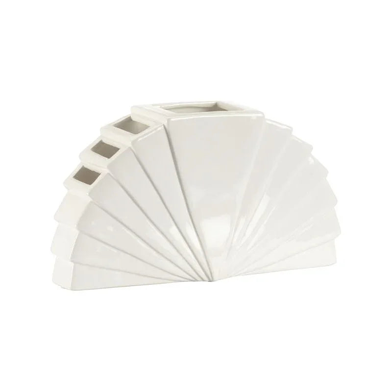 La Feria Glossy White Ceramic Vase - LOOMLAN - Chelsea House - Vases & Jars