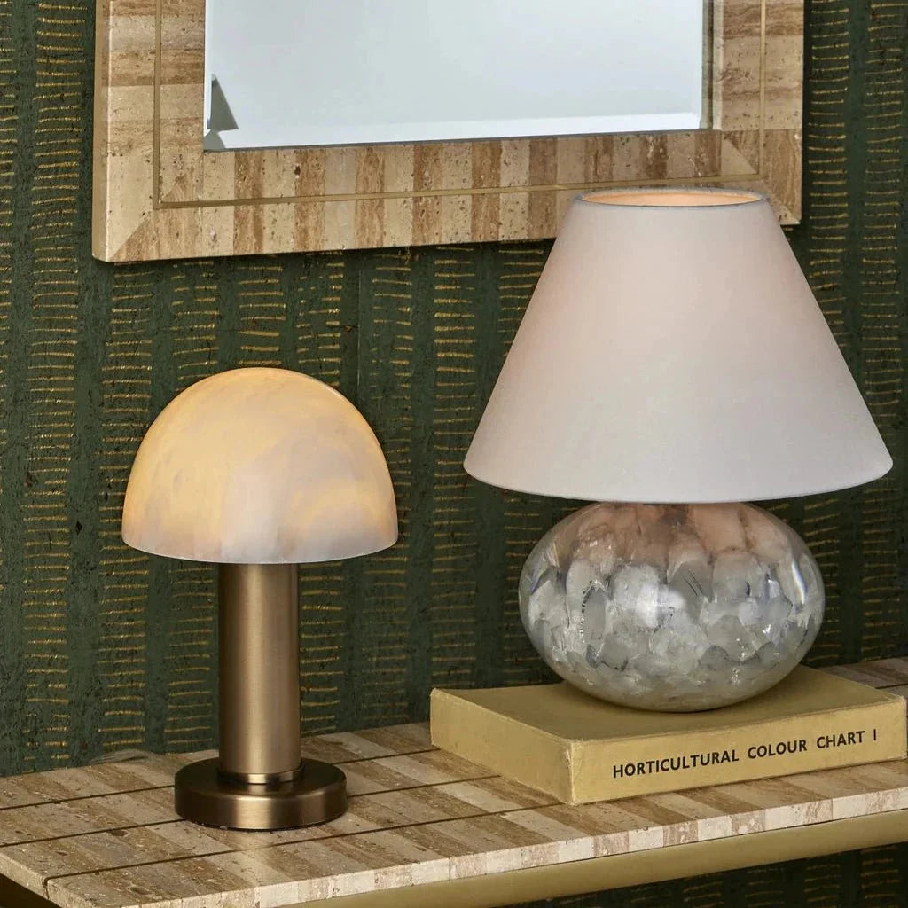 La Gravite Mini Modern Alabaster Table Lamp - LOOMLAN - Currey & Co - Table Lamps