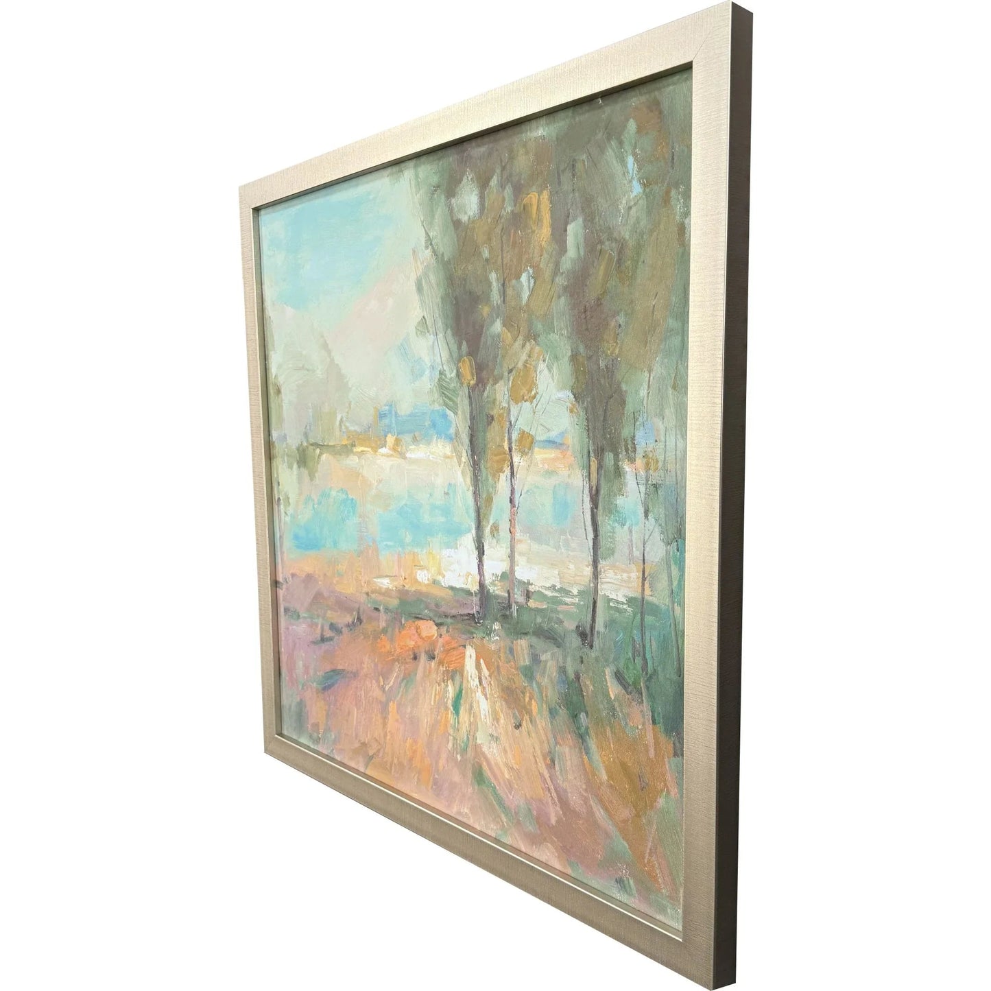 La Riviere Hand Finished Blue Canvas Art