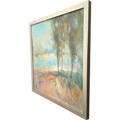 La Riviere Hand Finished Blue Canvas Art