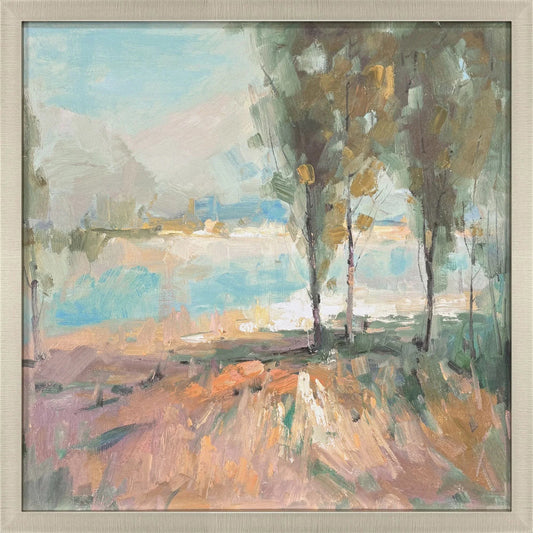 La Riviere Hand Finished Blue Canvas Art