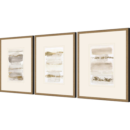 La Torre I Wood Frame Metallic Canvas Art 3PC