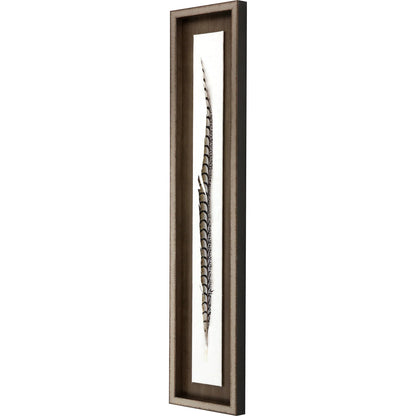 Lady Amhurst Feather Wood Frame Brown Canvas Art