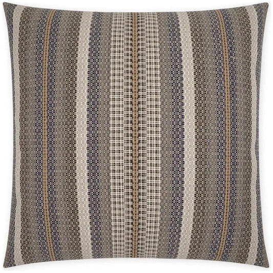 Lalam Stripes Blue Tan Taupe Large Throw Pillow Insert - LOOMLAN - D.V. Kap - Throw Pillows