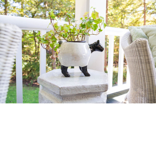 Abigails Lamb White Ceramic Planter