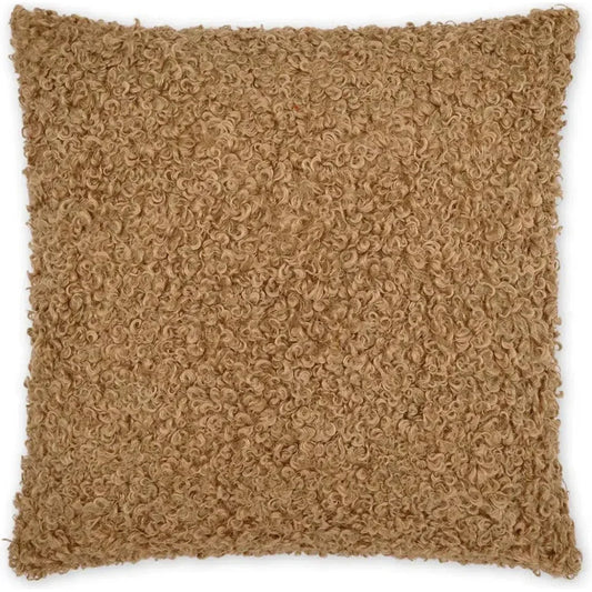 Lambsy Camel Faux Fur Brown Large Throw Pillow Insert - LOOMLAN - D.V. Kap - Throw Pillows