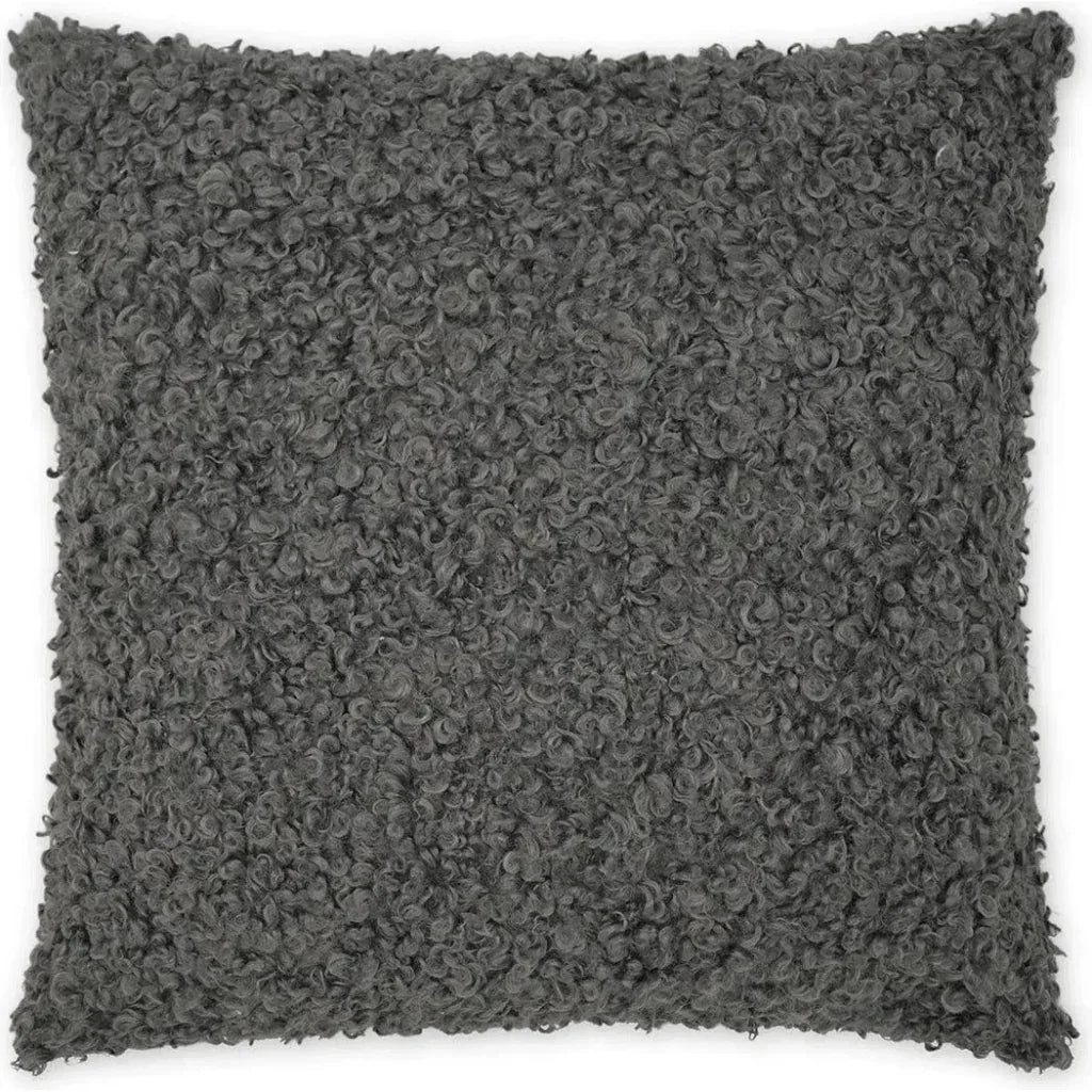 Lambsy Grey Faux Fur Grey Large Throw Pillow Insert - LOOMLAN - D.V. Kap - Throw Pillows
