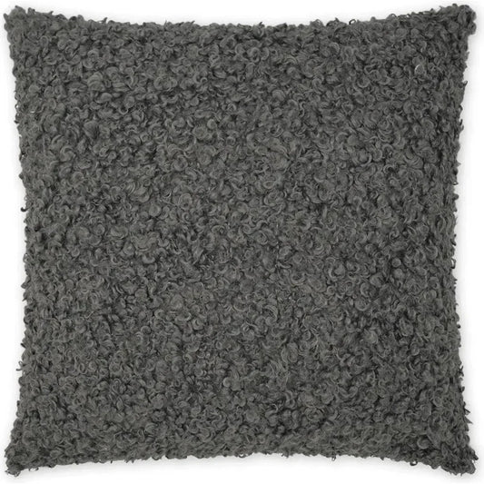 Lambsy Grey Faux Fur Grey Large Throw Pillow Insert - LOOMLAN - D.V. Kap - Throw Pillows
